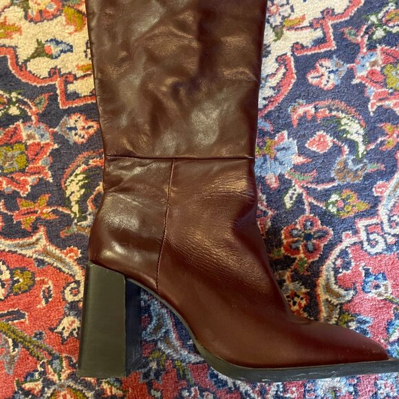 Zara Dark Red Boots - Picture 3 of 5